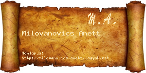 Milovanovics Anett névjegykártya